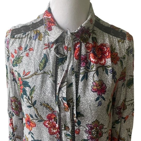 Anthropologie Maeve Janie Flounced Peasant Blouse Size 4 - Picture 3 of 12